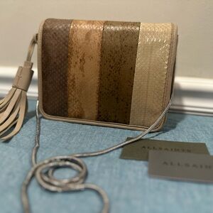 All Saints Bansho crossbody snakeskin leather